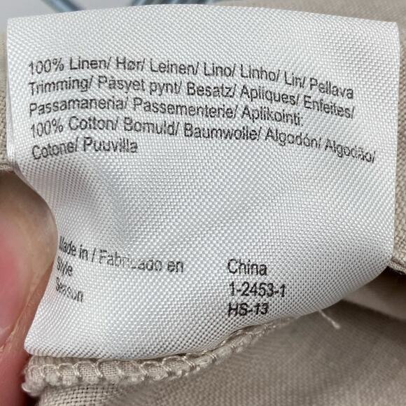 Noa Noa Cream Tan Khaki Lightweight Pleated Front Zip Button Linen Bermuda Short - Picture 8 of 8